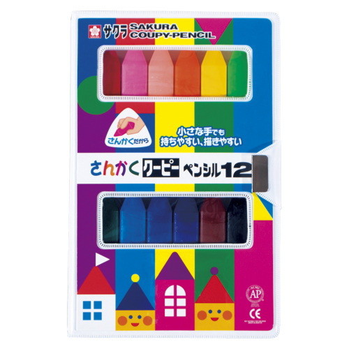 サクラクレパス さんかくクーピーペンシル12色 FYL12