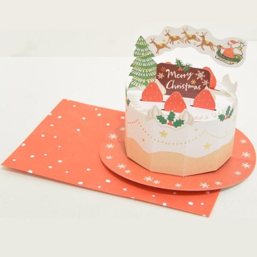 クリスマスカード 立体クリスマスケーキ