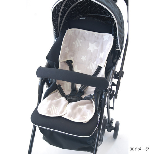 ベビーザらス限定 6重ガーゼベビーカーシート(保冷剤付き)スターグレイ