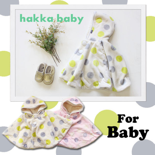 HAKKA BABY【ハッカベビー】ボアキャンディドットプリントフレアーマント