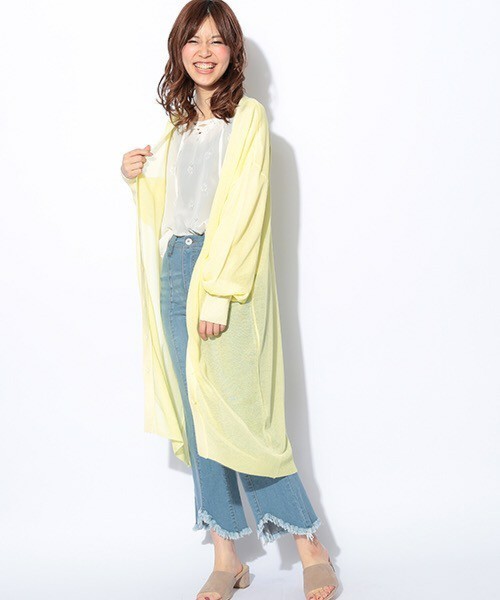 きらっと透けロングカーディガン