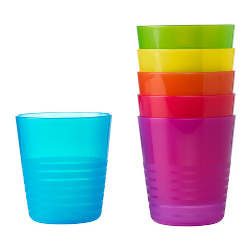 イケア IKEA KALAS プラスチック コップ アソートカラー 6ピース