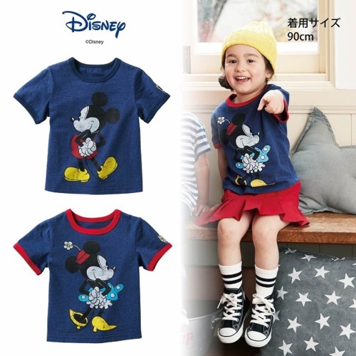 <Disney>ミッキー&ミニー・リンガーTシャツ